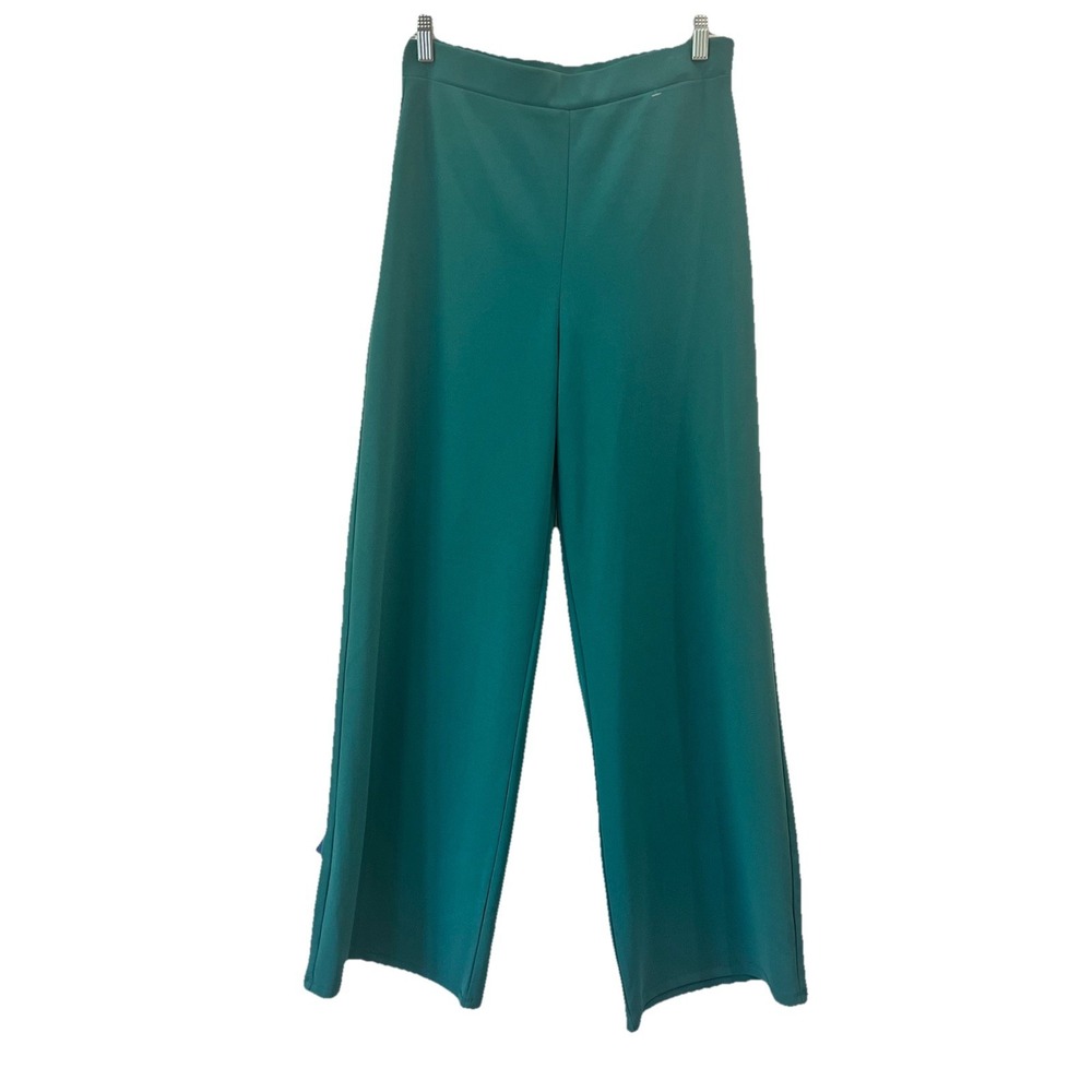 Hunter And Brown Pants Womens Size L Green Wide Leg Stretch Preppy Comfy NEW